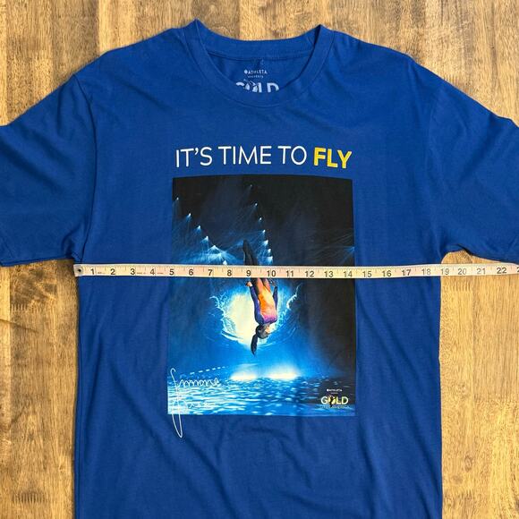 Simon Biles Gold Over America Tour Shirt Athleta Gymnastics Blue Unisex Medium - Picture 6 of 8